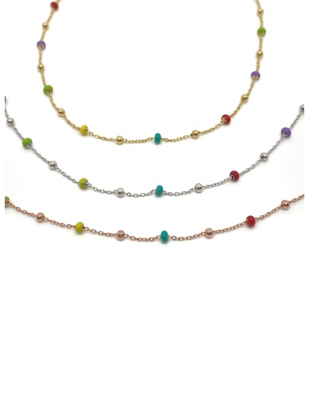 Multicolor Alternate Balls Anklet