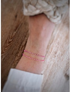 Fuchsia Enamel Balls Anklets