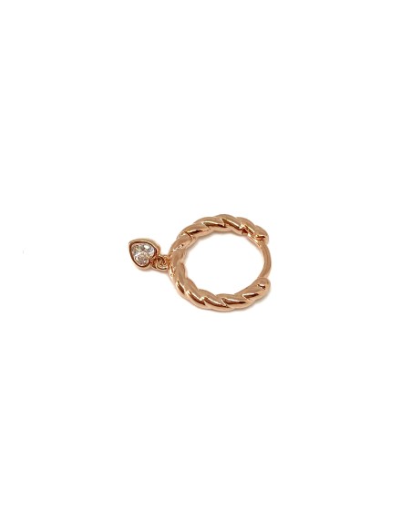 Mono Large Torchon Earring with Heart Pendant