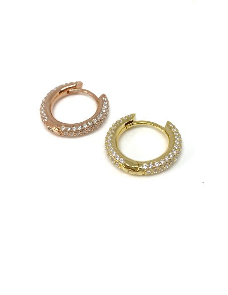 Mono Huggie Earring of Zircons 15mm