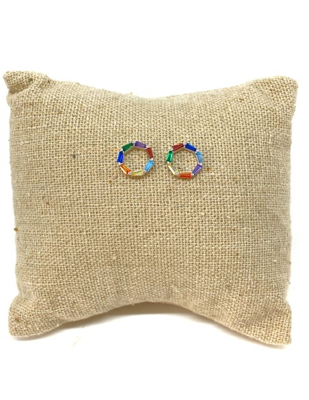 Lobe Earrings Round Multicolor