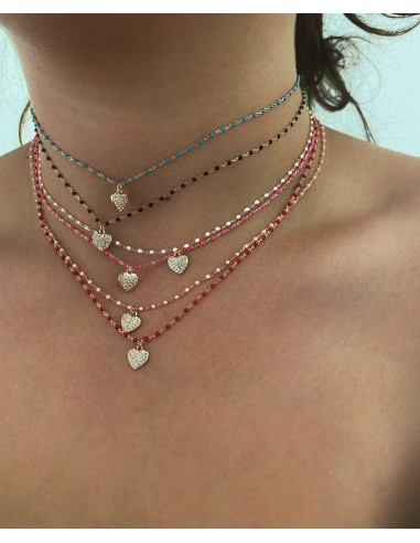 Enamel and Heart Necklace