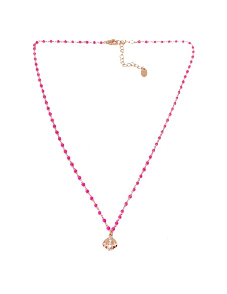 Enameled Balls and Shell Necklace