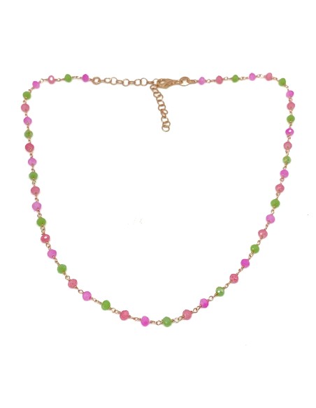 Collana Cristalli Pink and Green Gradation