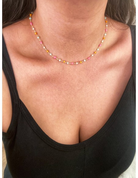 Collana Cristalli Orange Gradation