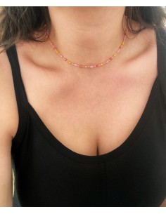 Crystal Necklace Red Gradation