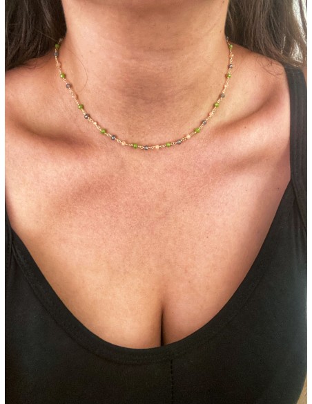 Crystal Necklace Green Gradation