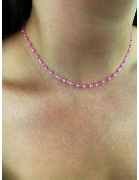 Crystal Necklace Fucsia