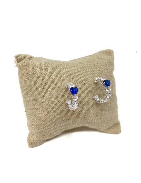 Multi-heart Zirconia Lobe Earrings