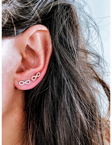 Infinite Lobe Single Earring with Zircons