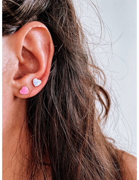 Mono Earring Lobe Enameled Corazon Easter