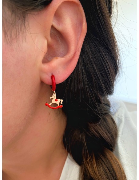 Rocking Horse Glazed Snap Single Earring