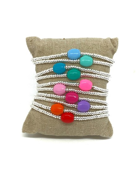 Enamelled Washers and Oval Nuggets Bracelet