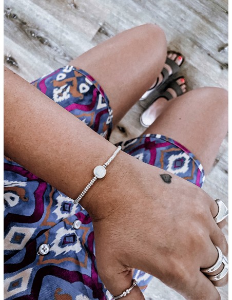 Bracelet with Rondelle and 3 Flat Nuggets