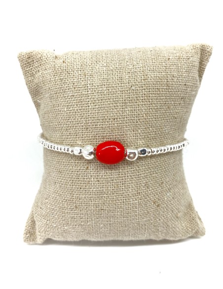 Enamelled Cubes and Oval Nugget Bracelet