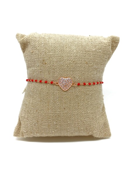 Bracciale Smaltato Rosso e Soggetto di Zirconi