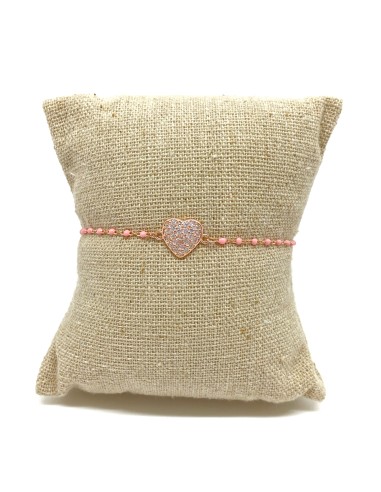 Pink Enamel Bracelet and Zirconia...
