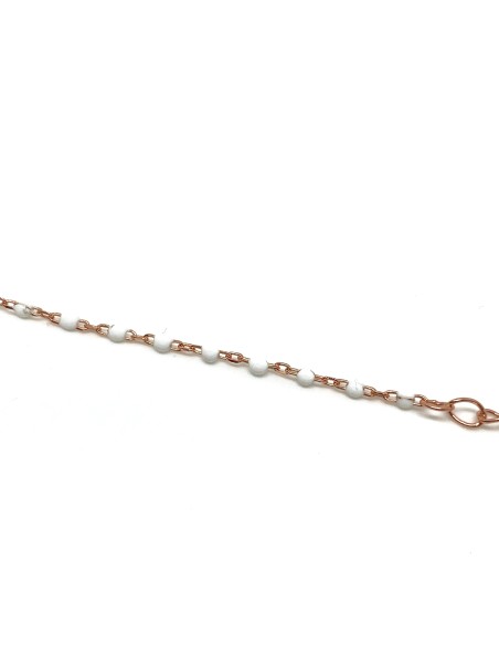 White enamelled bracelet and subject of zircons