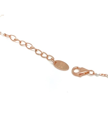 White enamelled bracelet and subject of zircons