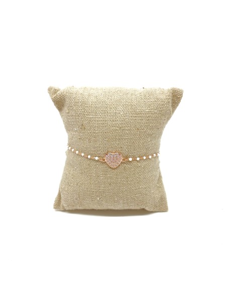 White enamelled bracelet and subject of zircons