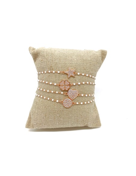 White enamelled bracelet and subject of zircons