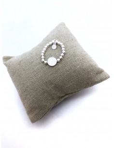 Anello Elastico con Palline e Lettera