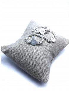 Anello Elastico con Palline e Lettera 2