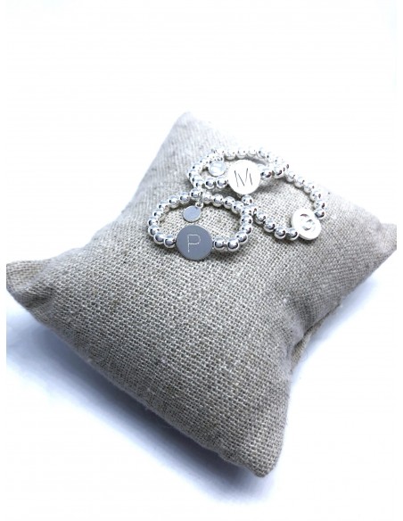 Anello Elastico con Palline e Lettera