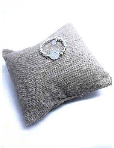 Anello Elastico con Palline e Lettera