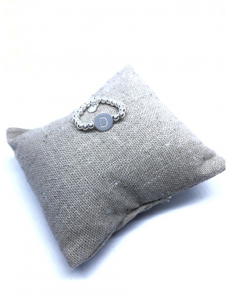 Anello Elastico con Palline e Lettera