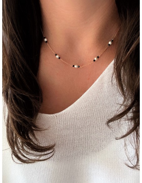 Necklace Double and Pearl