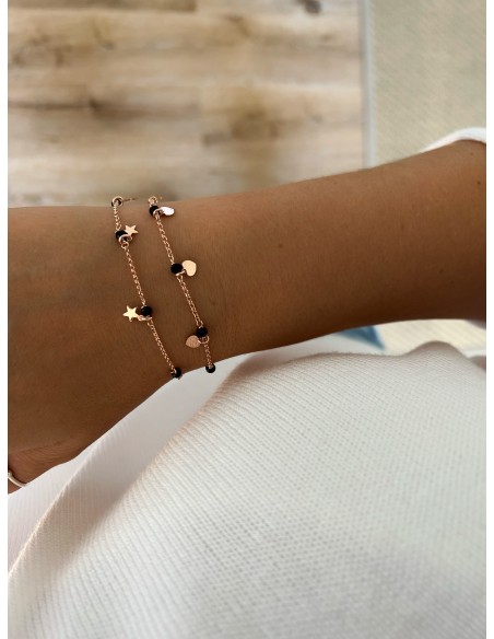 Bracciale Cristalli Neri e Soggetti Pendenti