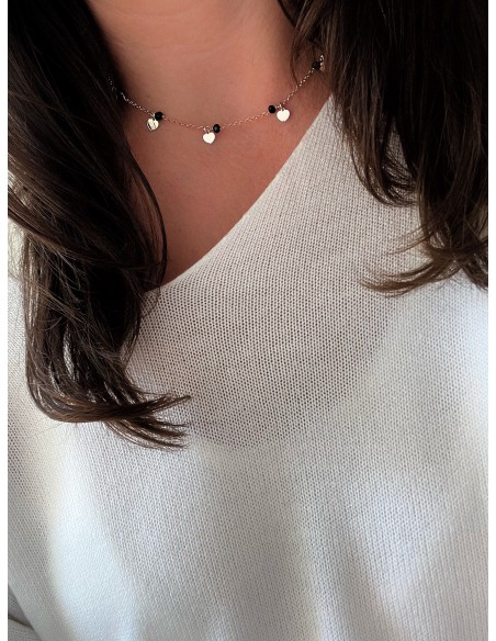 Black Crystals and Pendants Necklace