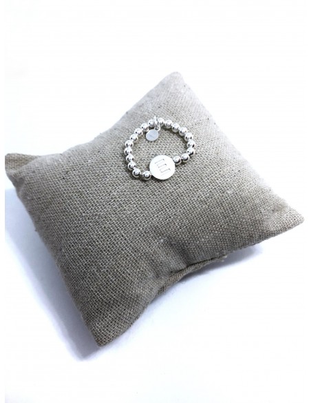 Anello Elastico con Palline e Lettera