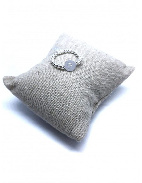 Anello Elastico con Palline e Lettera