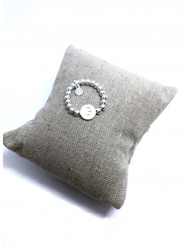 Anello Elastico con Palline e Lettera