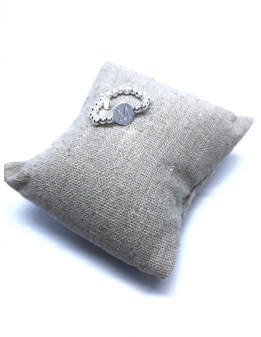 Anello Elastico con Palline e Lettera