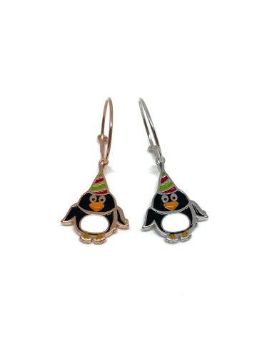 Enamelled Penguin Single Earring