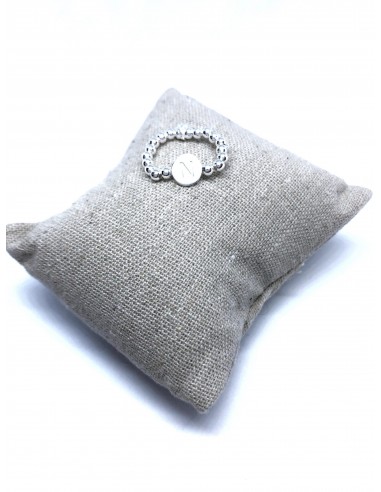 Anello Elastico con Palline e Lettera