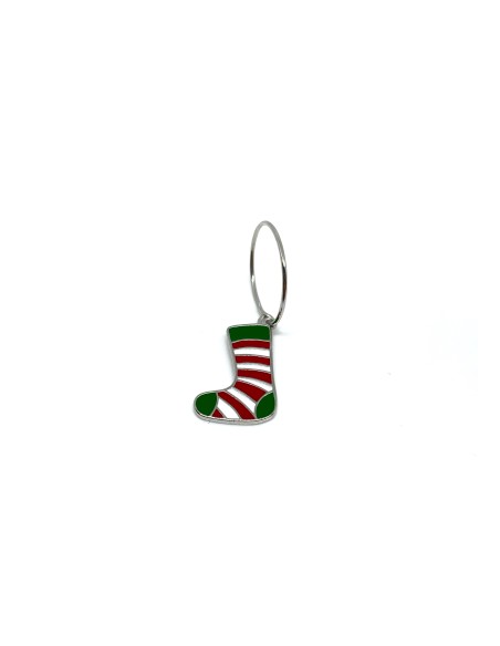Enamelled Stocking of Gifts Single Earring