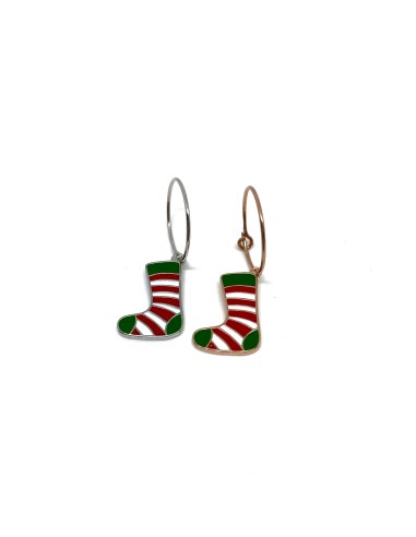Enamelled Stocking of Gifts Single Earring