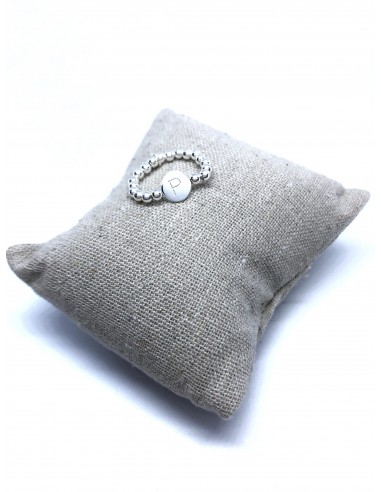 Anello Elastico con Palline e Lettera