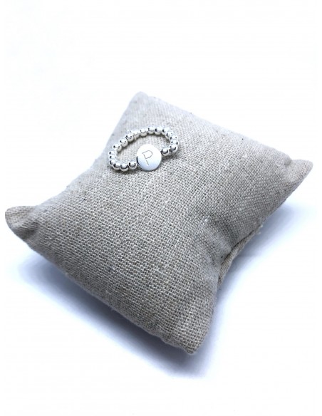 Anello Elastico con Palline e Lettera