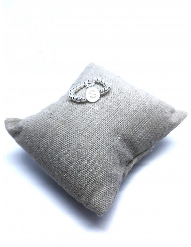 Anello Elastico con Palline e Lettera