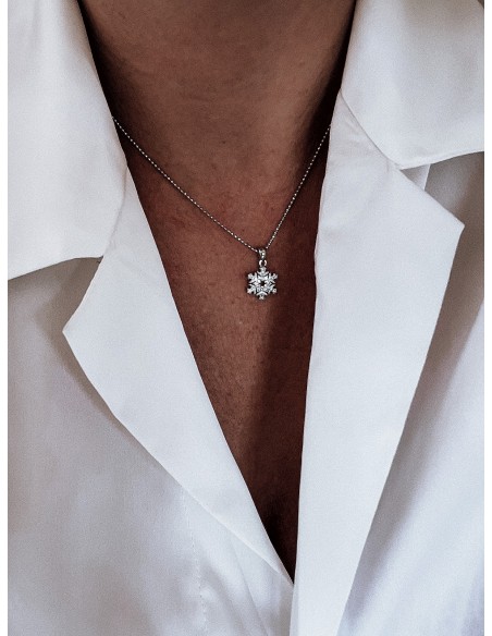 Flat Snowflake Necklace