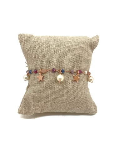 Bracciale Cristalli Perle Pendenti e...