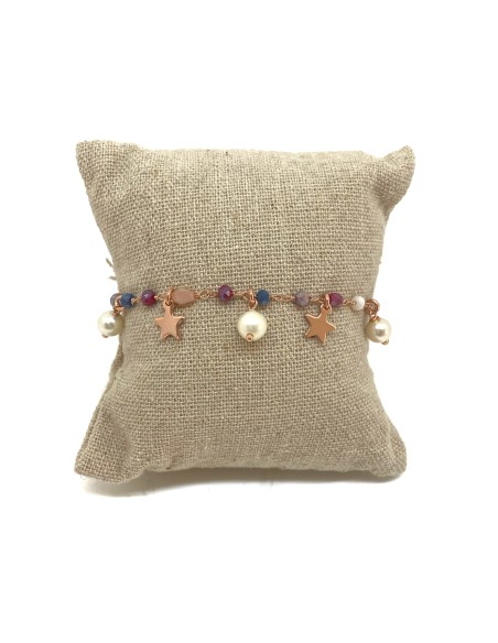 Bracciale Cristalli Perle Pendenti e Stelle