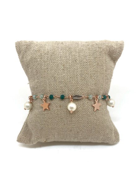 Bracciale Cristalli Perle Pendenti e Stelle
