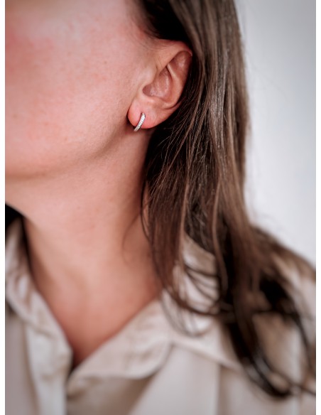 Heart Shaped Single Earring With Zircons