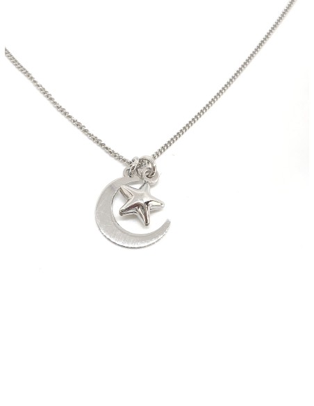 Moon and Star Double Necklace